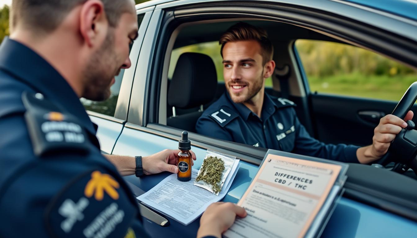Illustration: Définition du CBD et différences avec le THC dans le cadre d’un contrôle policier