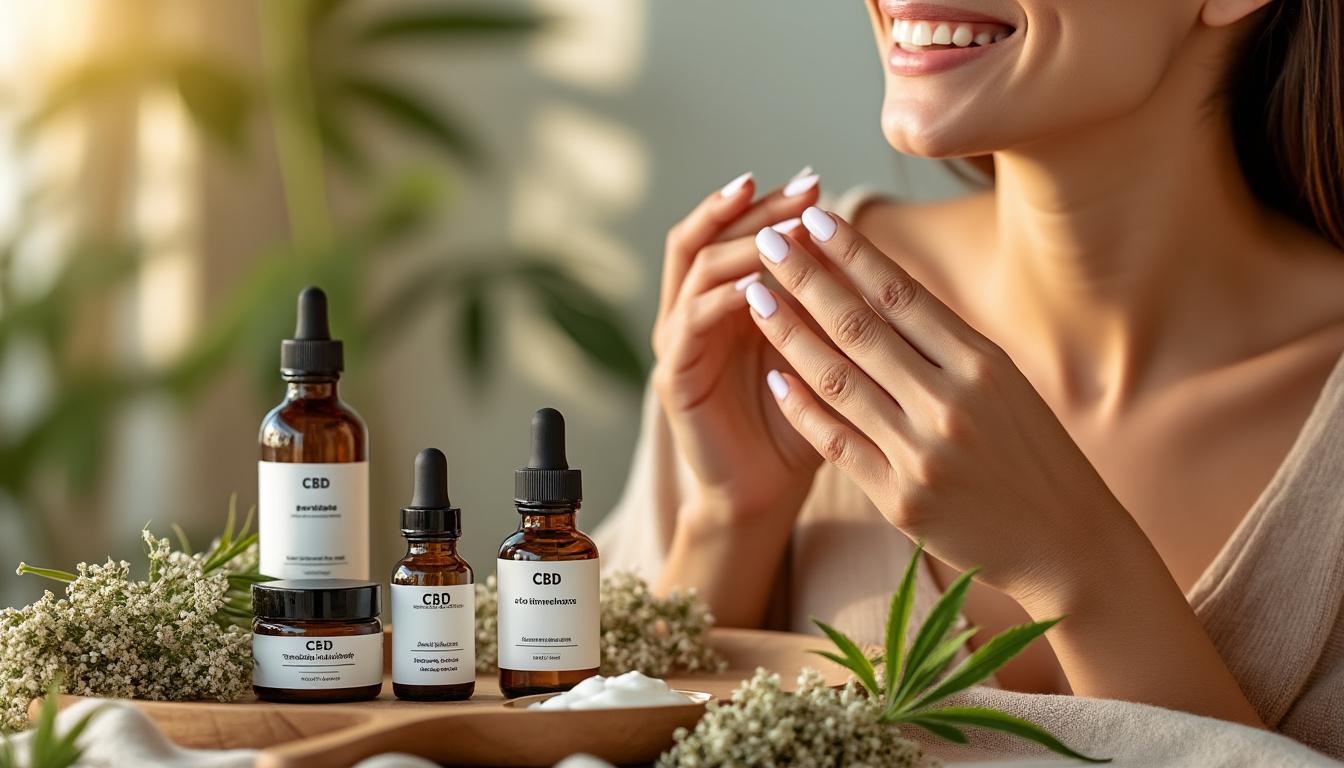Illustration: Types, applications et bénéfices des cosmétiques au CBD